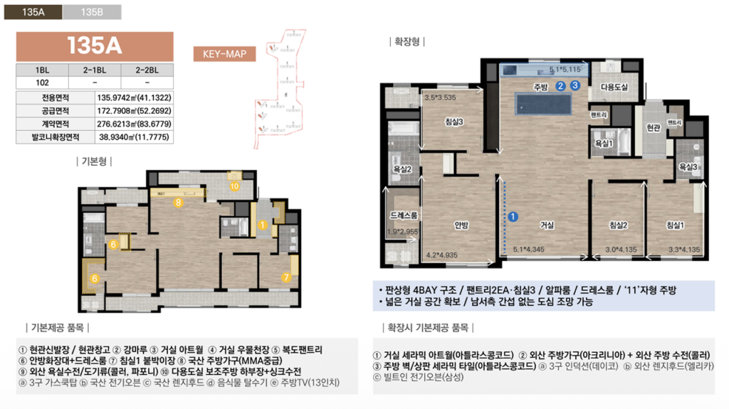 광주 중앙공원 롯데캐슬시그니처 135A타입 평면도