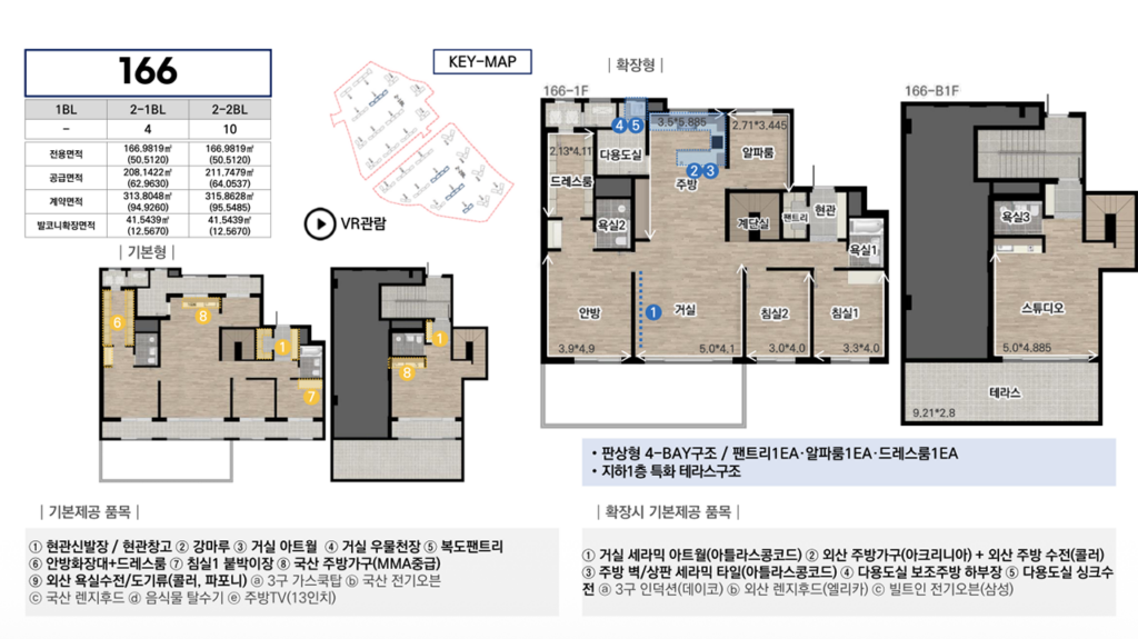 광주 중앙공원 롯데캐슬시그니처 166타입 평면도