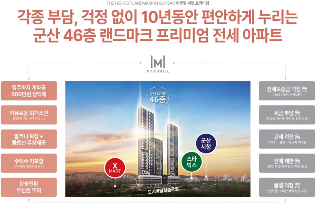 군산 경상 마루힐써밋 10년임 혜택