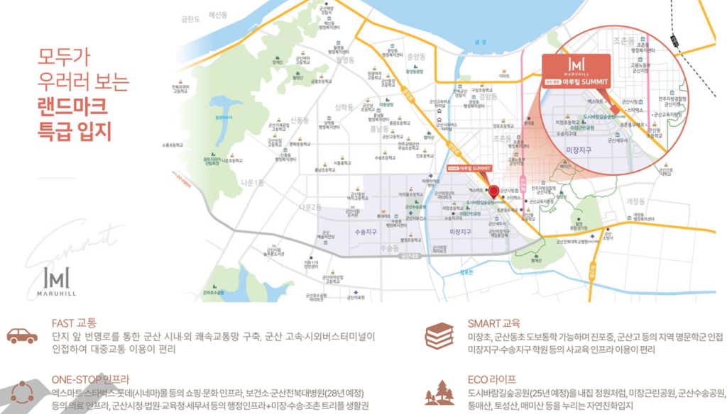 군산 경장 마루힐써밋 입지조건