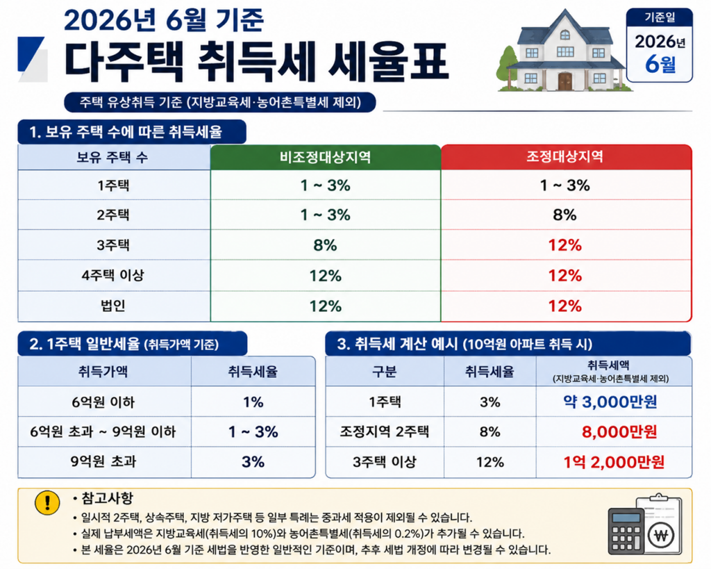 다주택자 세금 취득세율