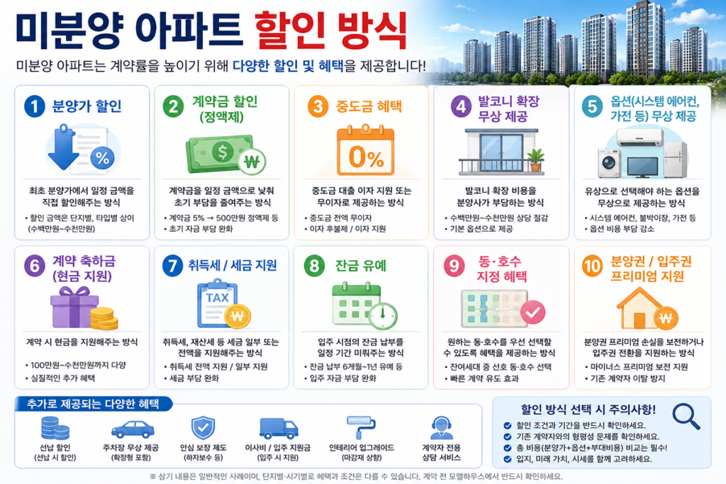 미분양 아파트 할인 방식