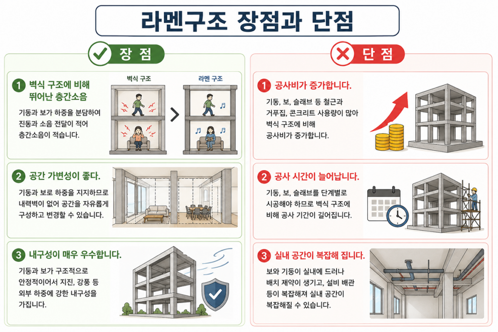 벽식구조라멘구조장단점3가지 라멘구조.