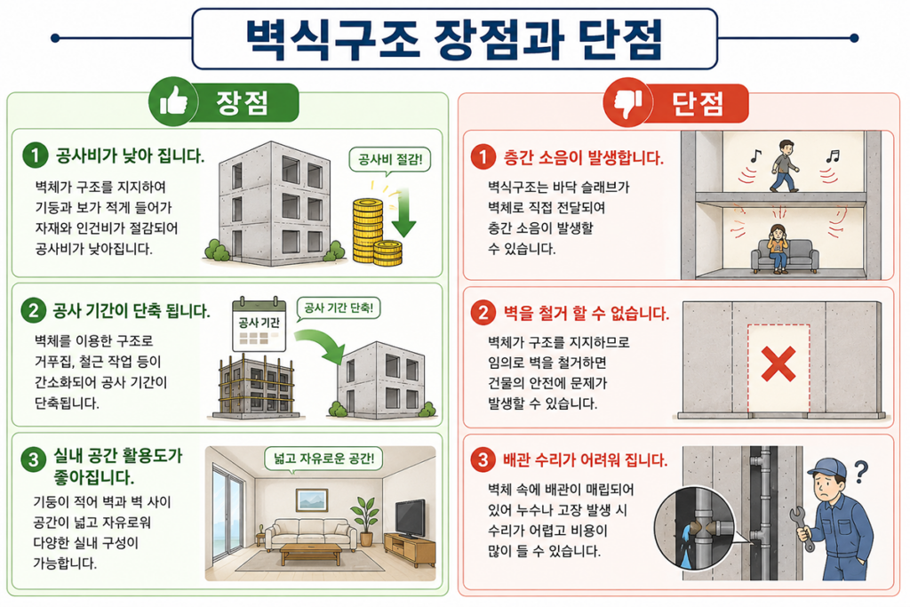 벽식구조 라멘구조 장단점 3가지 벽식구조