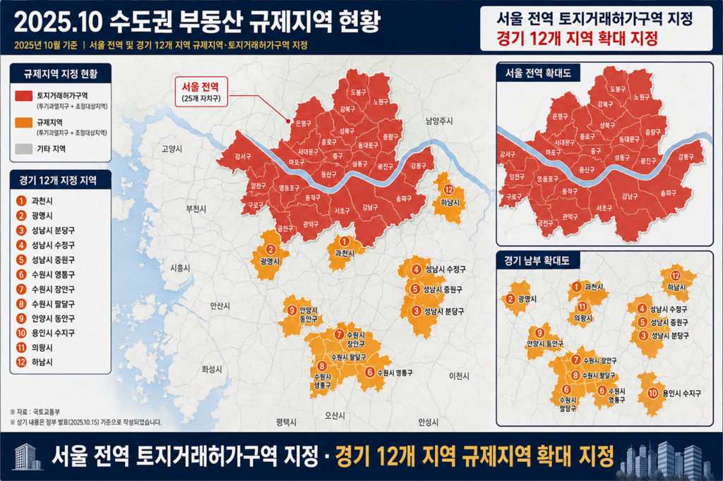부동산 규제지역 서울 전역과 경기 12곳 1 서울 전역과 경기 12곳