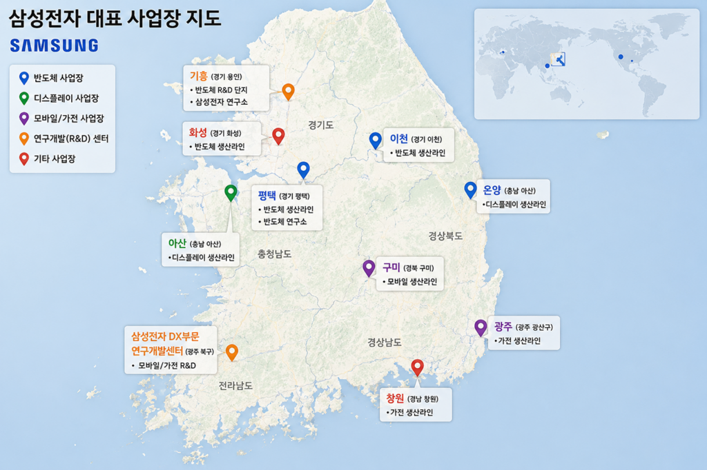 삼성전자 대표 사업장 지도