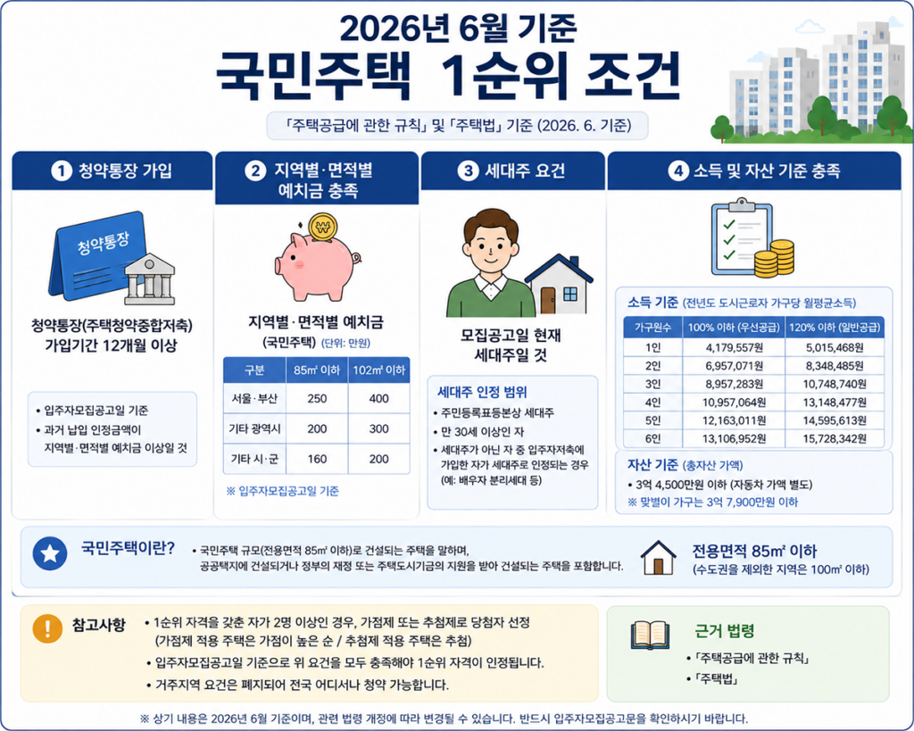 청약 1순위 조건 국민주택